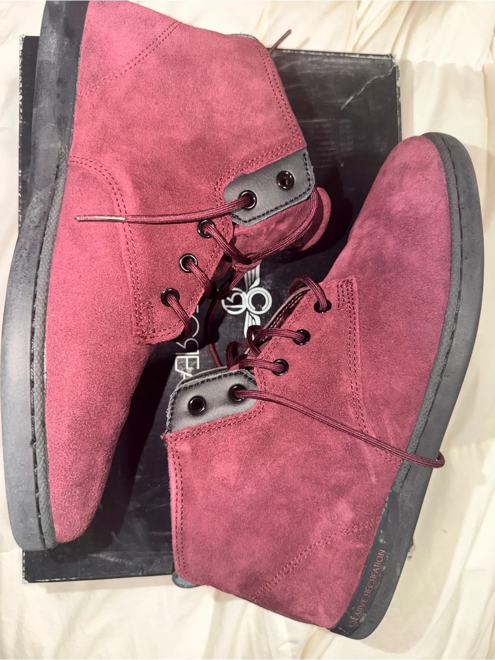 Creative Recreation Vito Merlot Black Suede High Top Sneakers Men’s 8.5